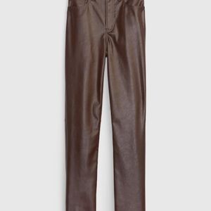 NWOT -  Faux Leather Brown Pants - Size 4
